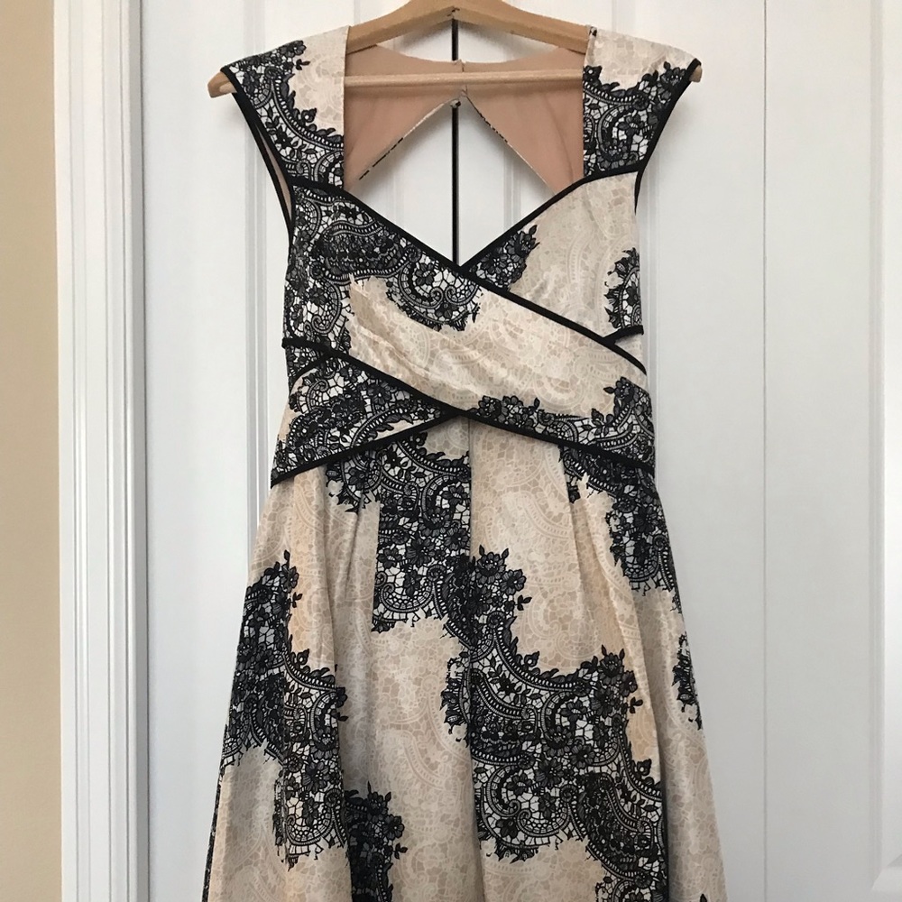 Jessica Simpson Lace Print Fit & Flare Dress